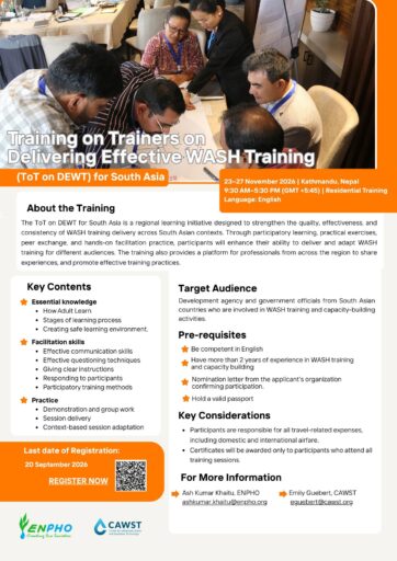 TOT on Delivering Effective WASH Training for South Asia